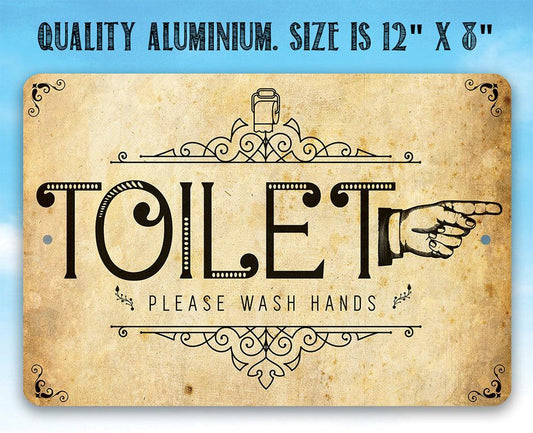 Toilet Directional (Right) Sign - Metal Sign | Lone Star Art.