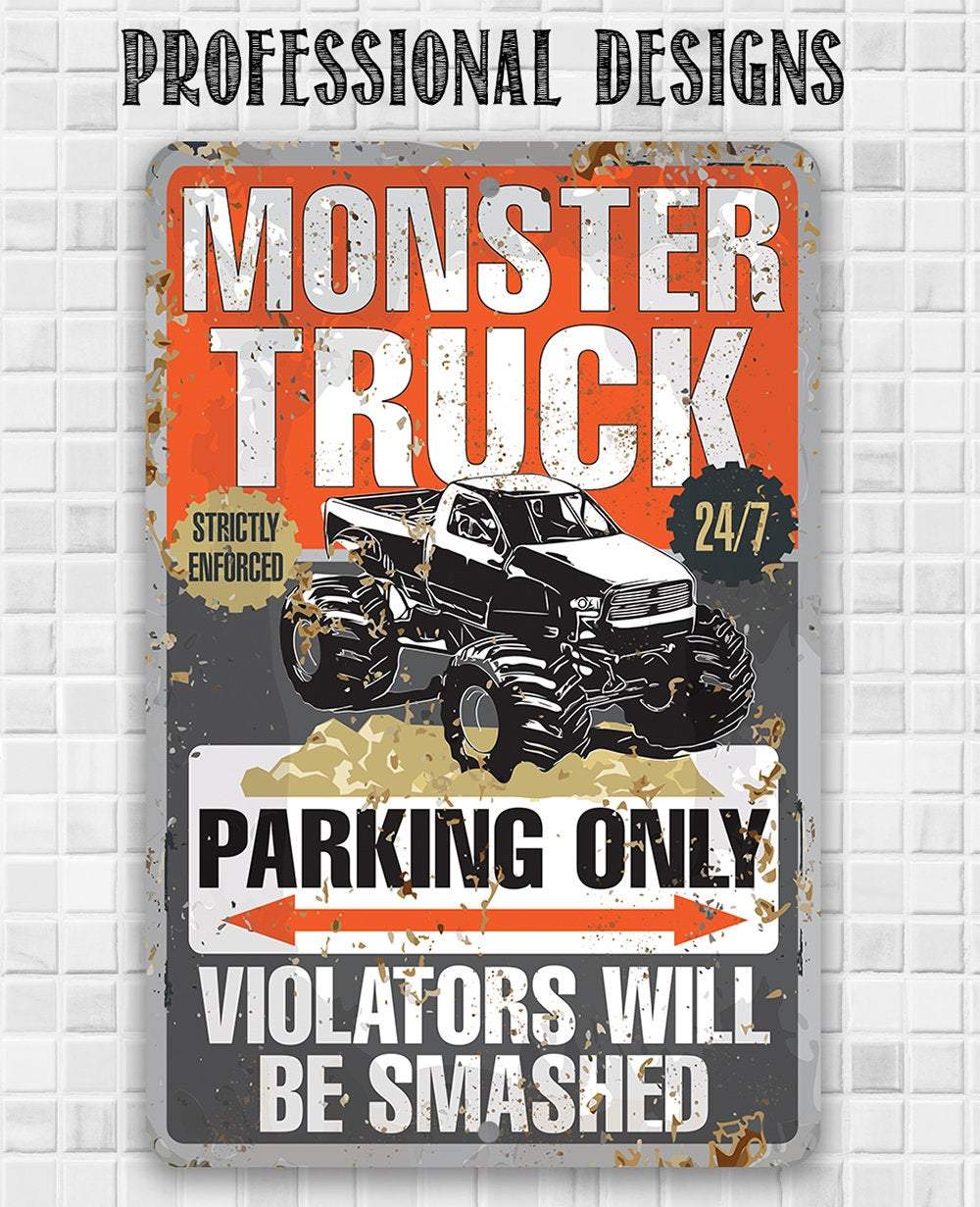 Monster Truck Parking - Metal Sign | Lone Star Art.