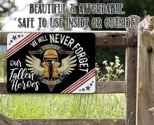 Never Forget - Metal Sign | Lone Star Art.