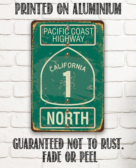 Pacific Coast Highway California 1 - Metal Sign | Lone Star Art.
