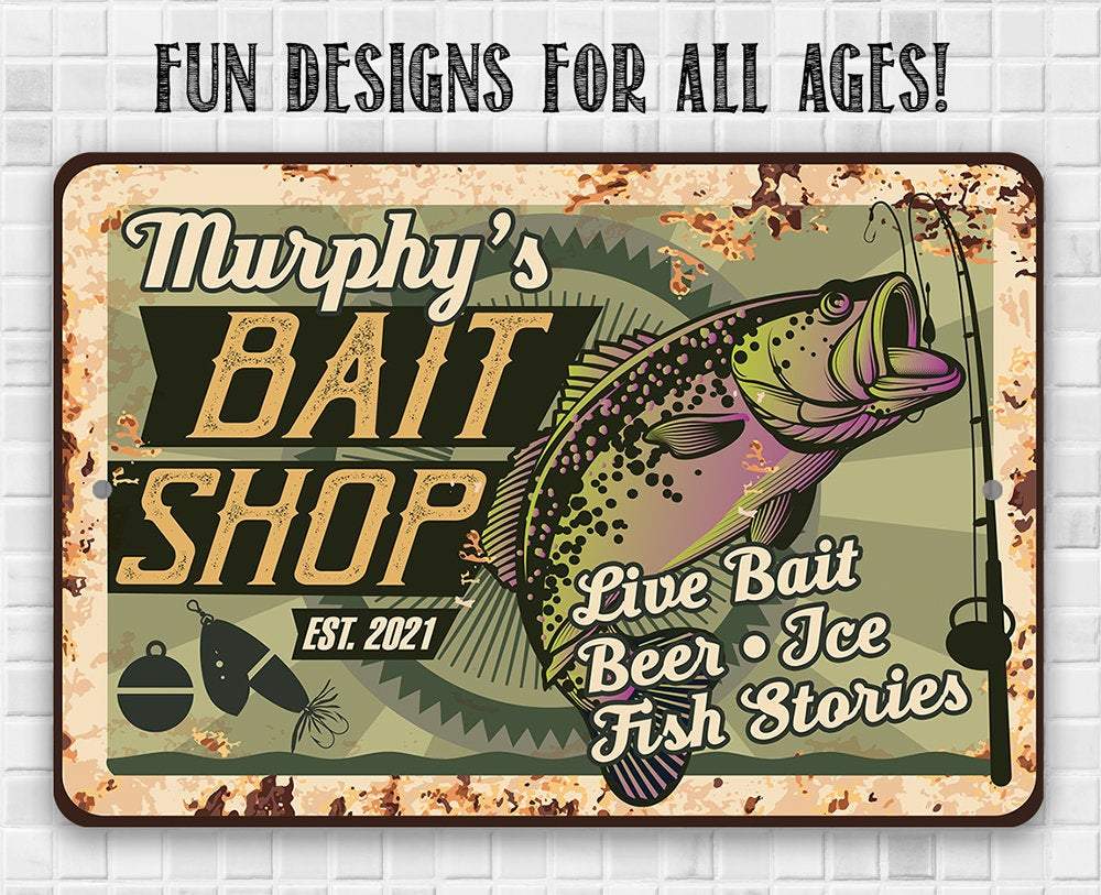 Personalized - Bait Shop - Metal Sign | Lone Star Art.