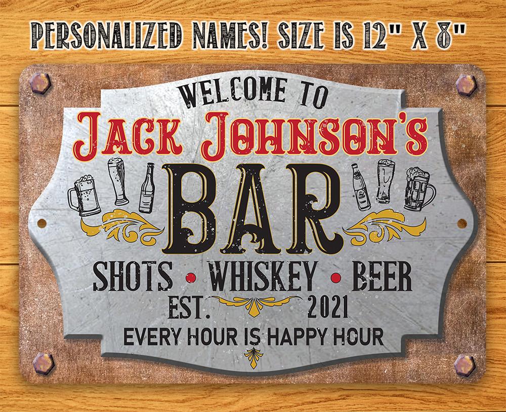 Personalized - Bar 2 - Metal Sign | Lone Star Art.