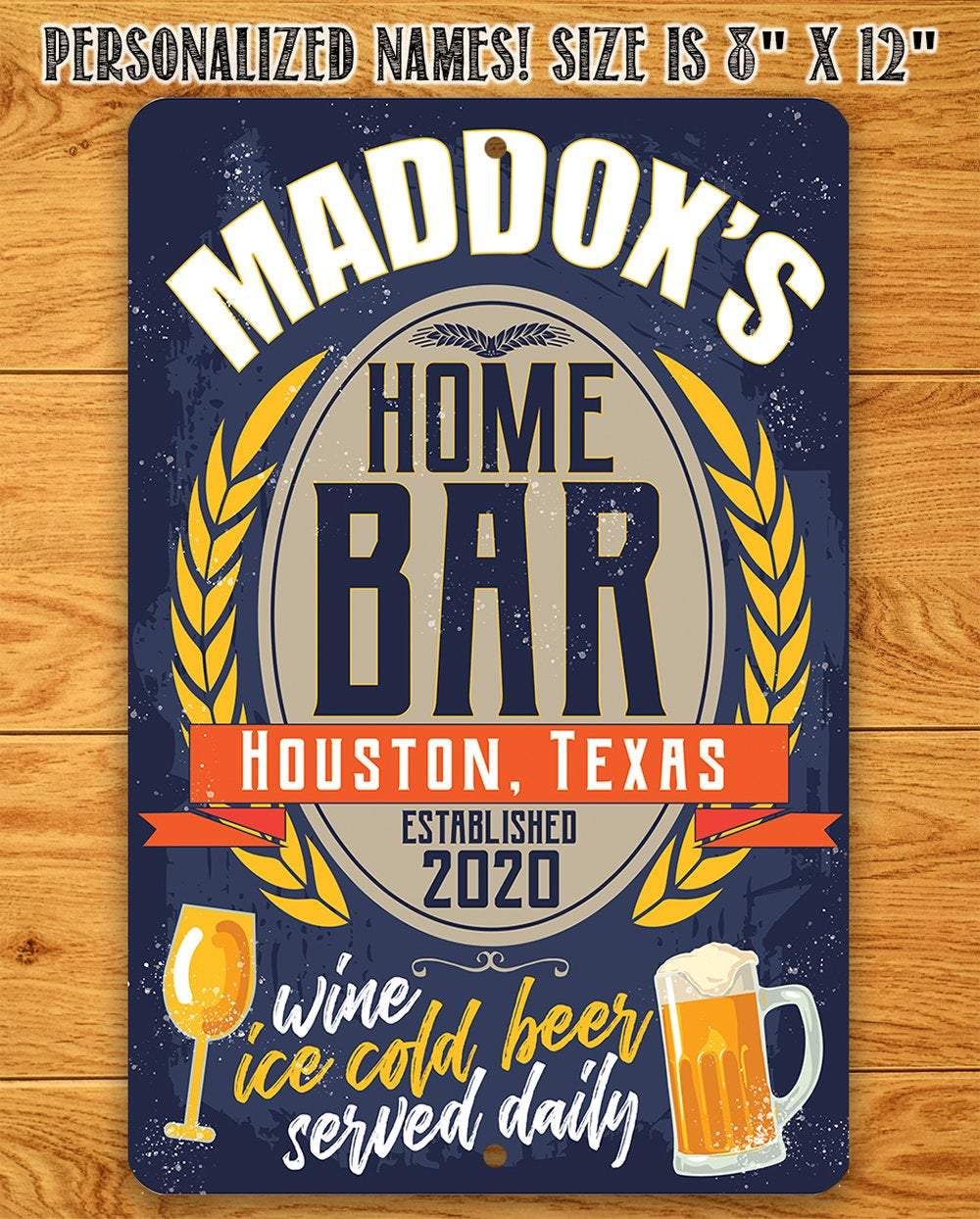Personalized - Bar Decor - Metal Sign | Lone Star Art.