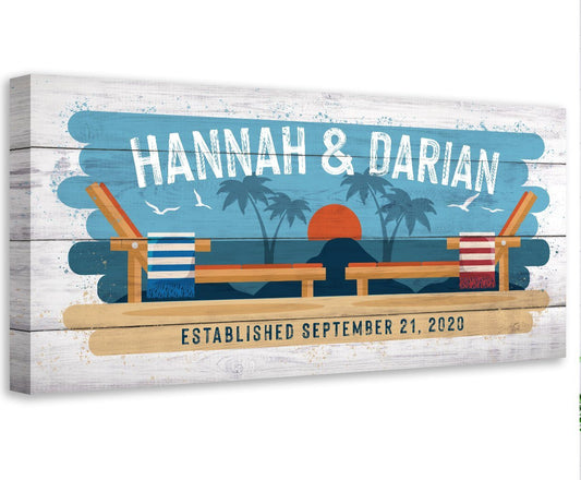 Personalized - Beach Chairs - Canvas | Lone Star Art.