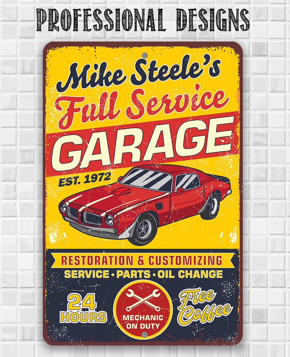 Personalized - Car Repair Garage - Metal Sign | Lone Star Art.