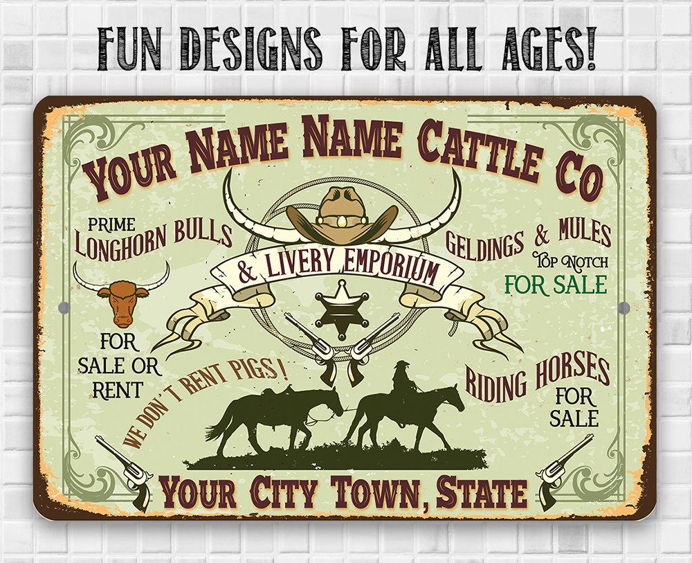 Personalized - Cattle Company - Metal Sign | Lone Star Art.