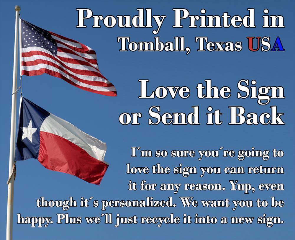 Personalized - Custom Text - Metal Sign | Lone Star Art.