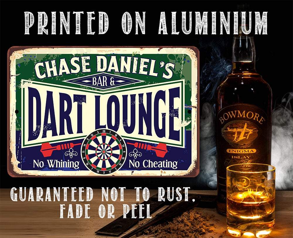 Personalized - Dart Lounge and Bar - Metal Sign | Lone Star Art.