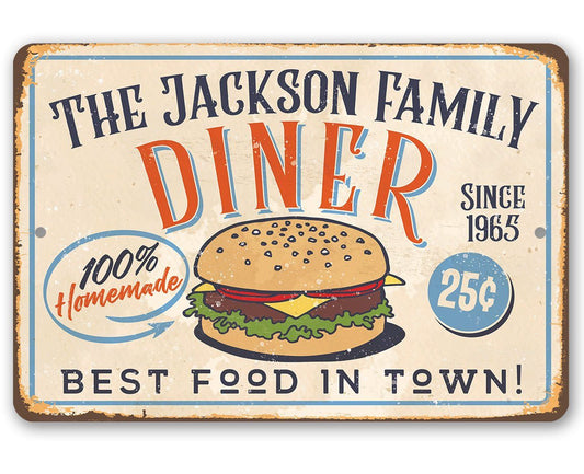 Personalized - Diner - Metal Sign | Lone Star Art.