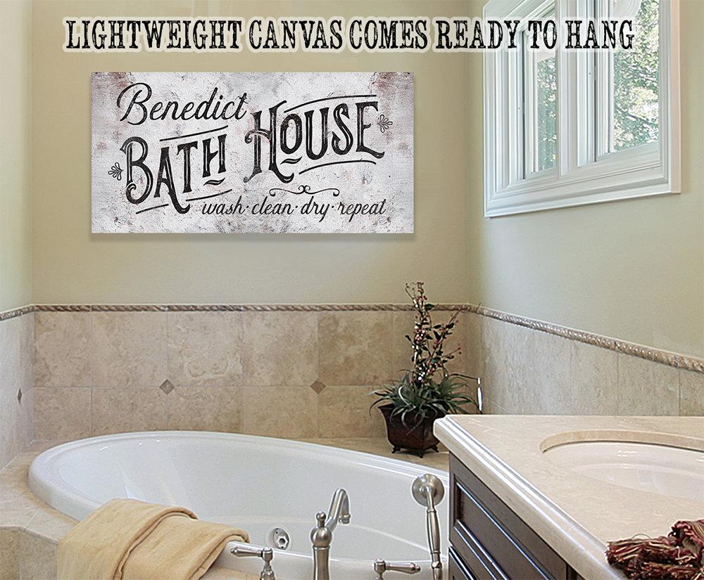 Personalized - Family Bath House - Canvas | Lone Star Art.