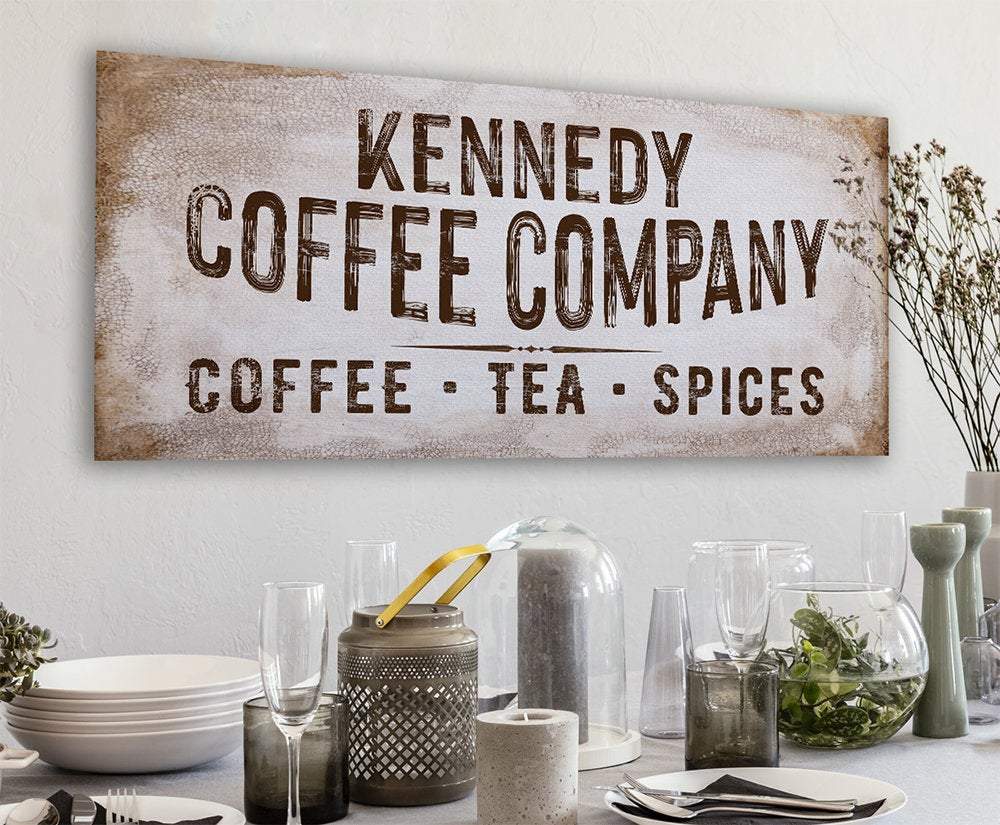 Personalized - Family Name Coffee Co - Canvas | Lone Star Art.