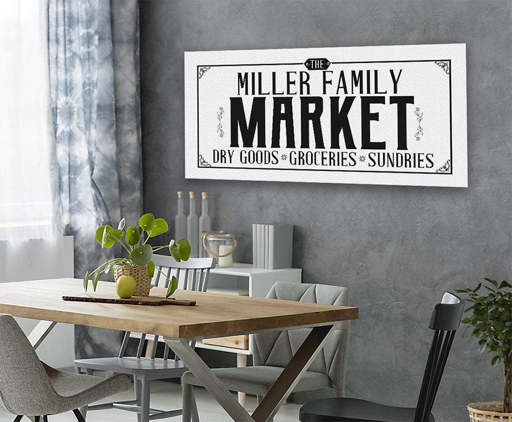 Personalized - Family Name Market - Canvas | Lone Star Art.