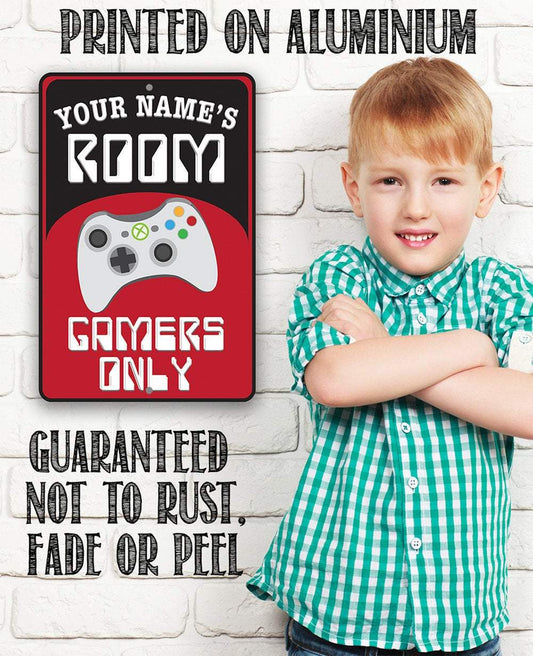Personalized - Gamers Only - Red - Metal Sign | Lone Star Art.