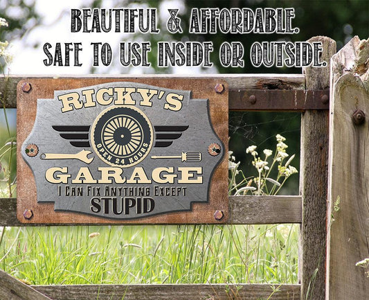Personalized - Garage Workshop - Metal Sign | Lone Star Art.