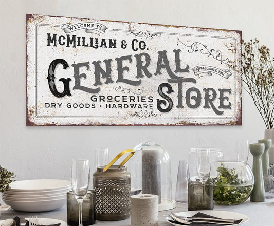 Personalized - General Store - Canvas | Lone Star Art.