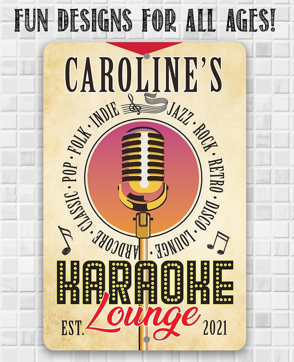 Personalized - Karaoke Lounge - Metal Sign | Lone Star Art.