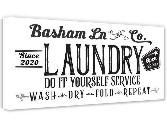Personalized - Laundry and Co - Canvas | Lone Star Art.