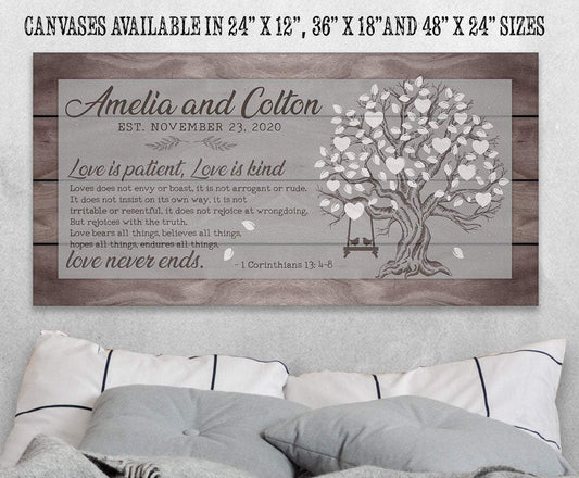 Personalized - Love Is Patient Tree - Canvas | Lone Star Art.