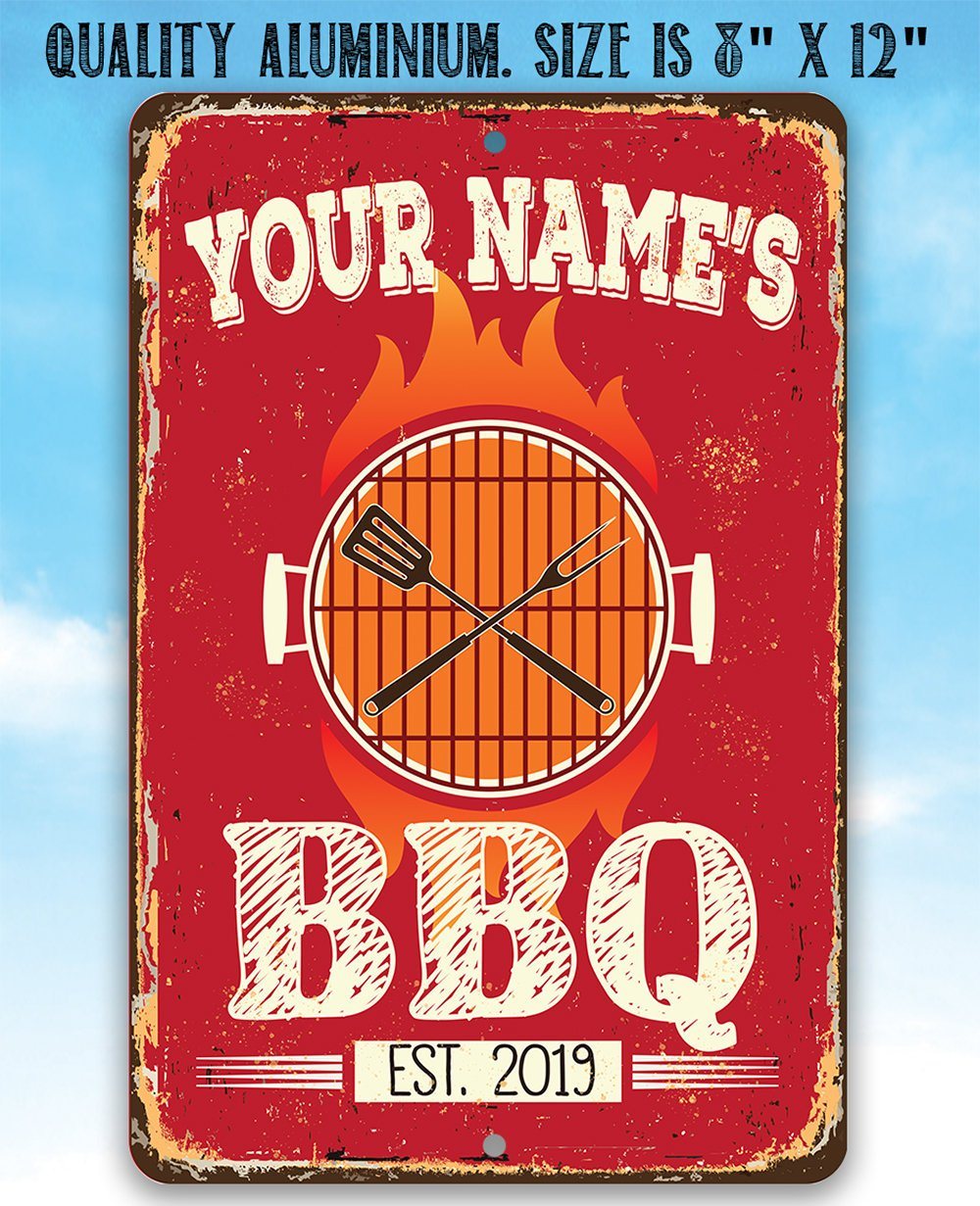 Personalized - BBQ - Metal Sign | Lone Star Art.