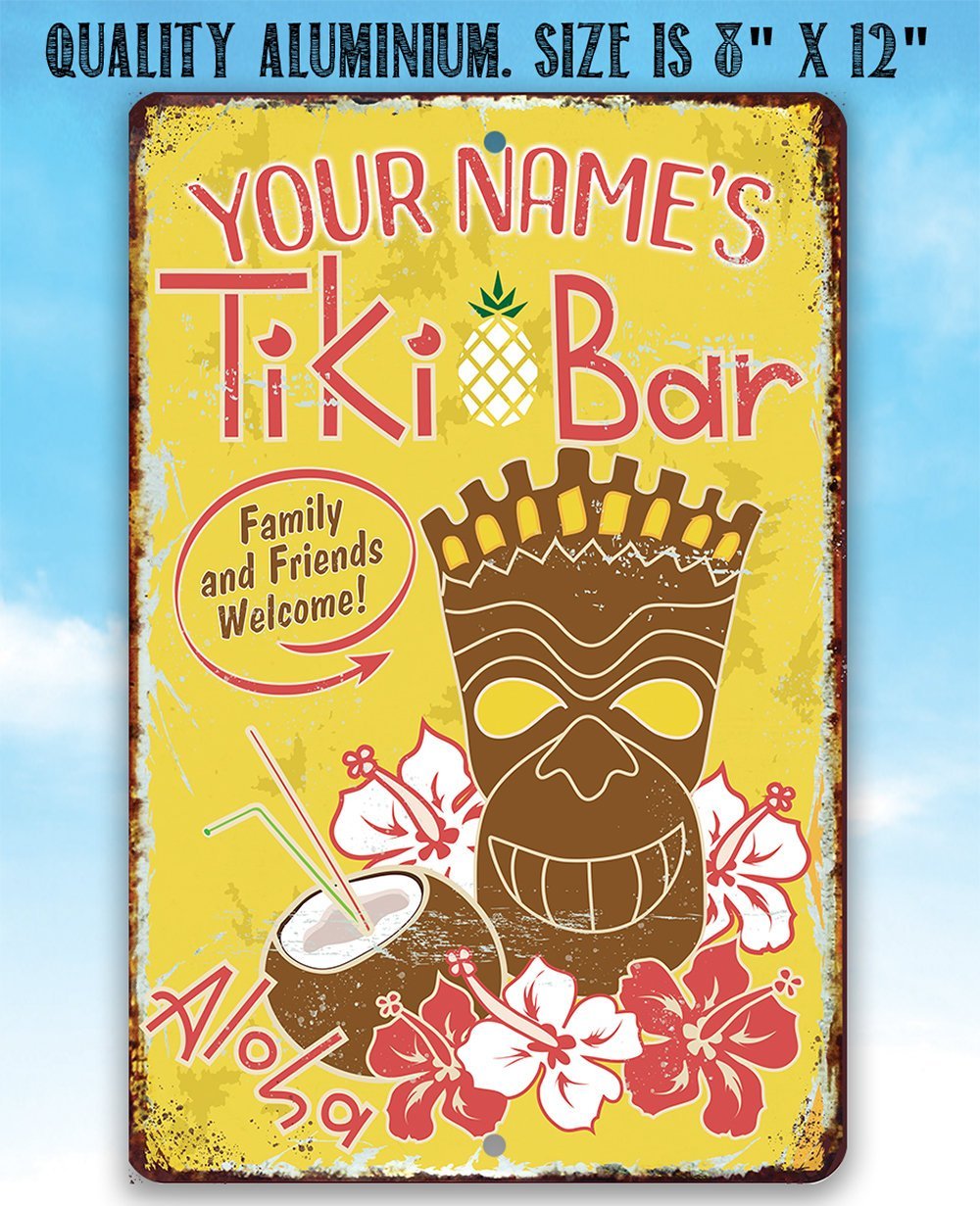 Personalized - Tiki Bar - Metal Sign | Lone Star Art.