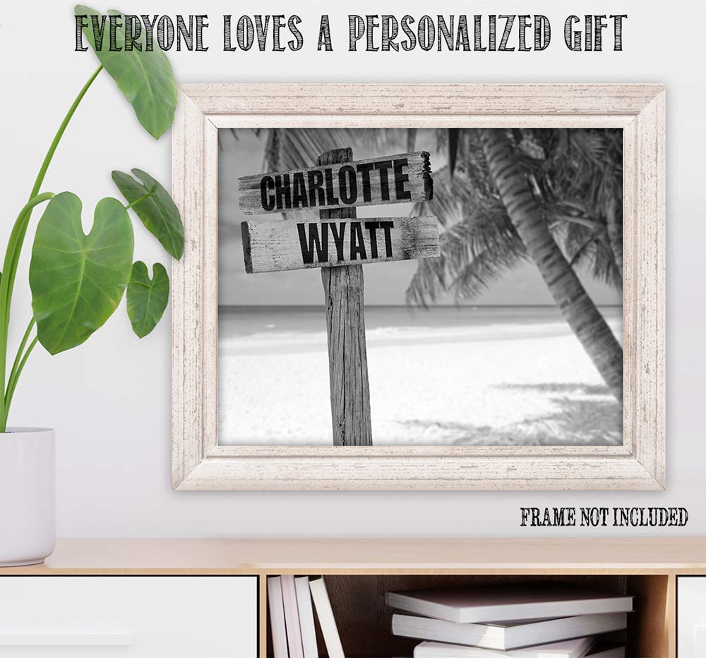 Personalized - Names Sign Post Art - Beach - Print or Canvas | Lone Star Art.