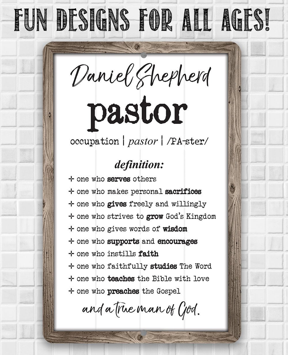 Personalized - Pastor - Metal Sign | Lone Star Art.