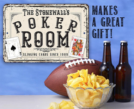 Personalized - Poker Room - Metal Sign | Lone Star Art.