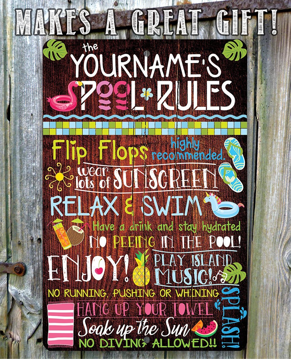 Personalized - Pool Rules - Metal Sign | Lone Star Art.