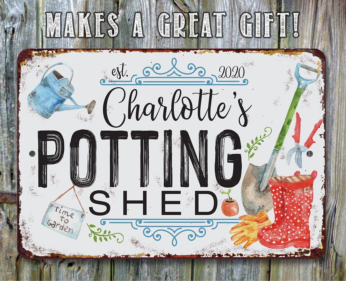 Personalized - Potting Shed - Metal Sign | Lone Star Art.