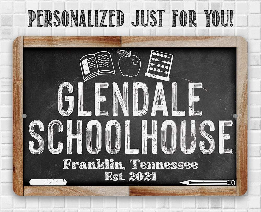Personalized - Schoolhouse - Metal Sign | Lone Star Art.
