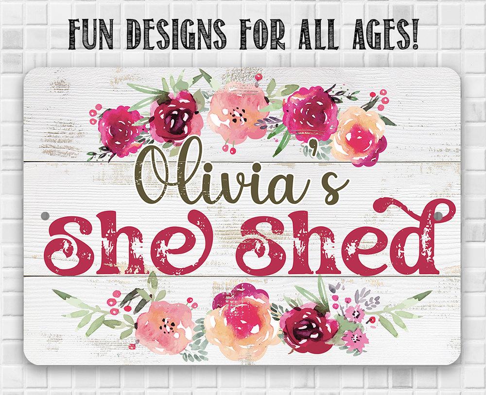 Personalized - She Shed - Metal Sign | Lone Star Art.