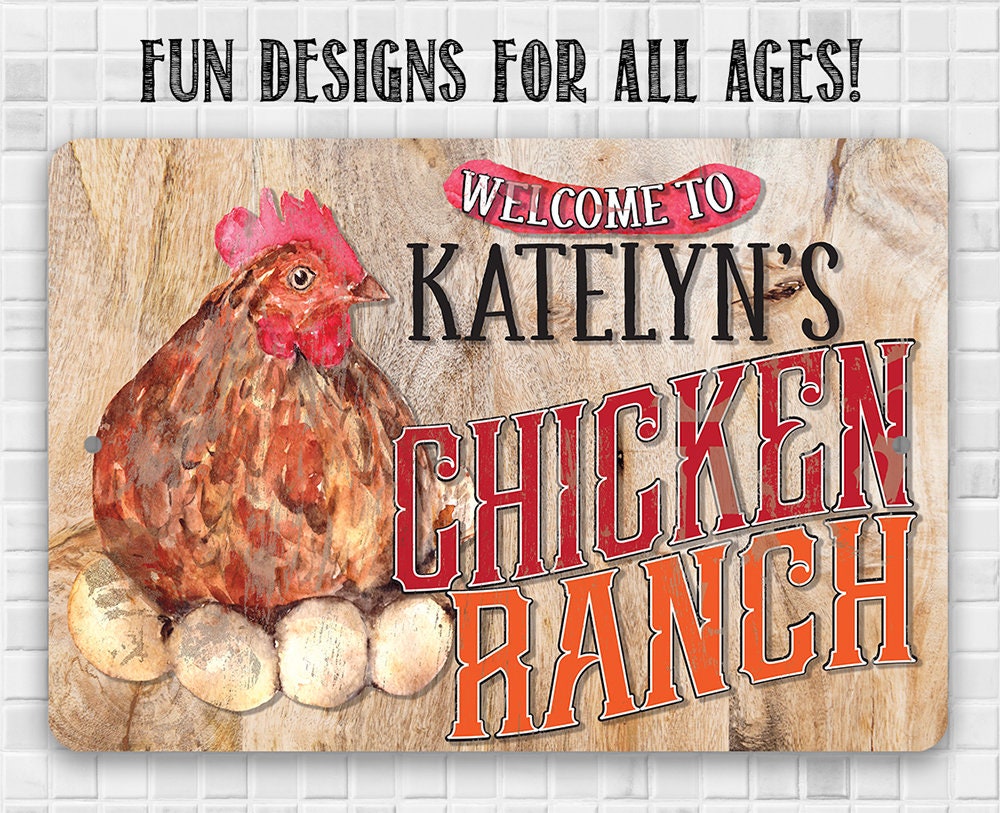 Personalized - The Chicken Ranch - Metal Sign Metal Sign Lone Star Art