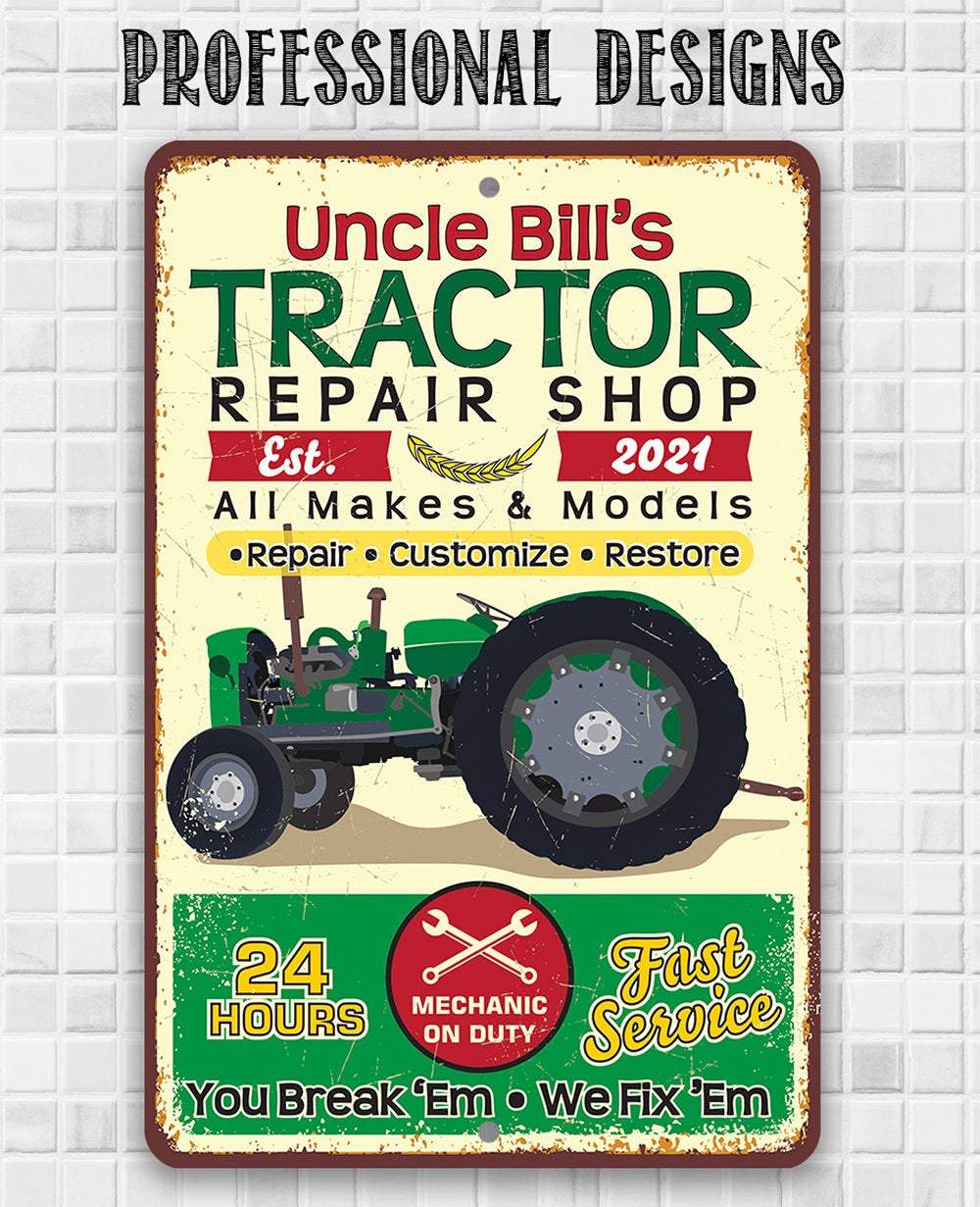 Personalized - Tractor Repair - Metal Sign | Lone Star Art.