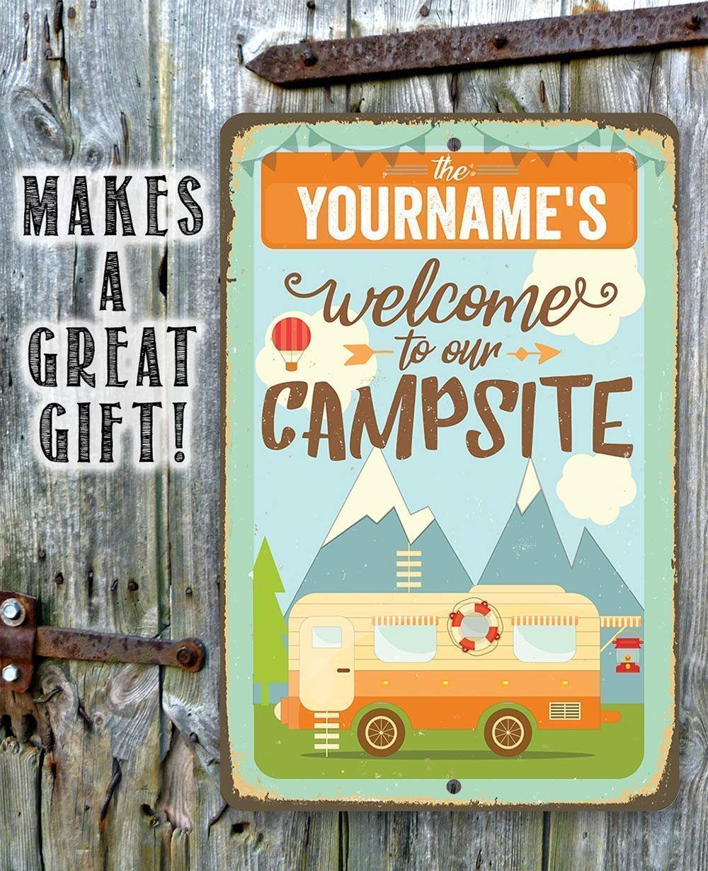 Personalized - Welcome To Our Campsite - Metal Sign | Lone Star Art.