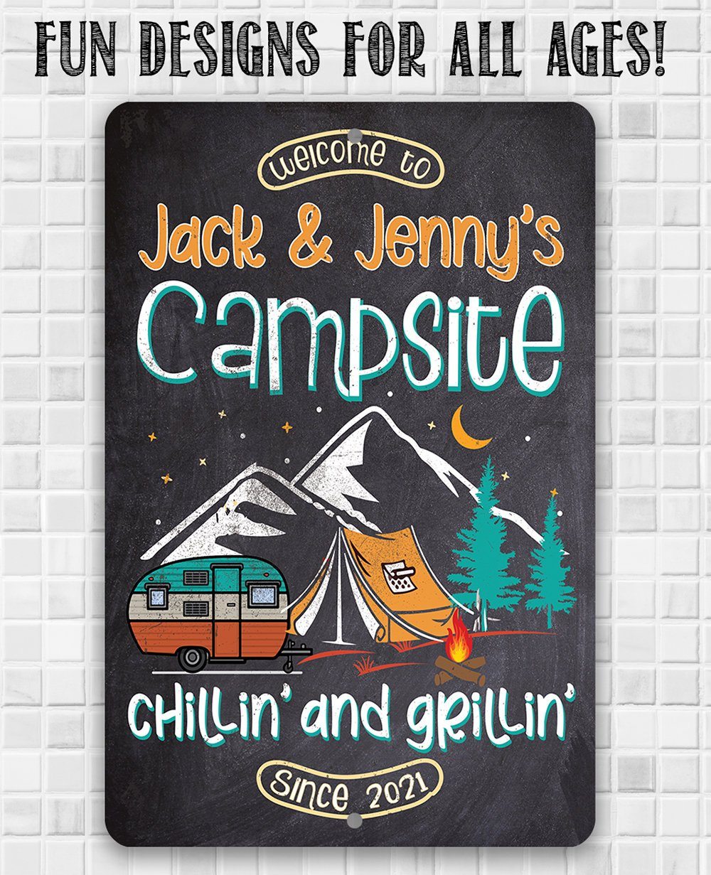 Personalized - Welcome To Our Campsite - Metal Sign | Lone Star Art.