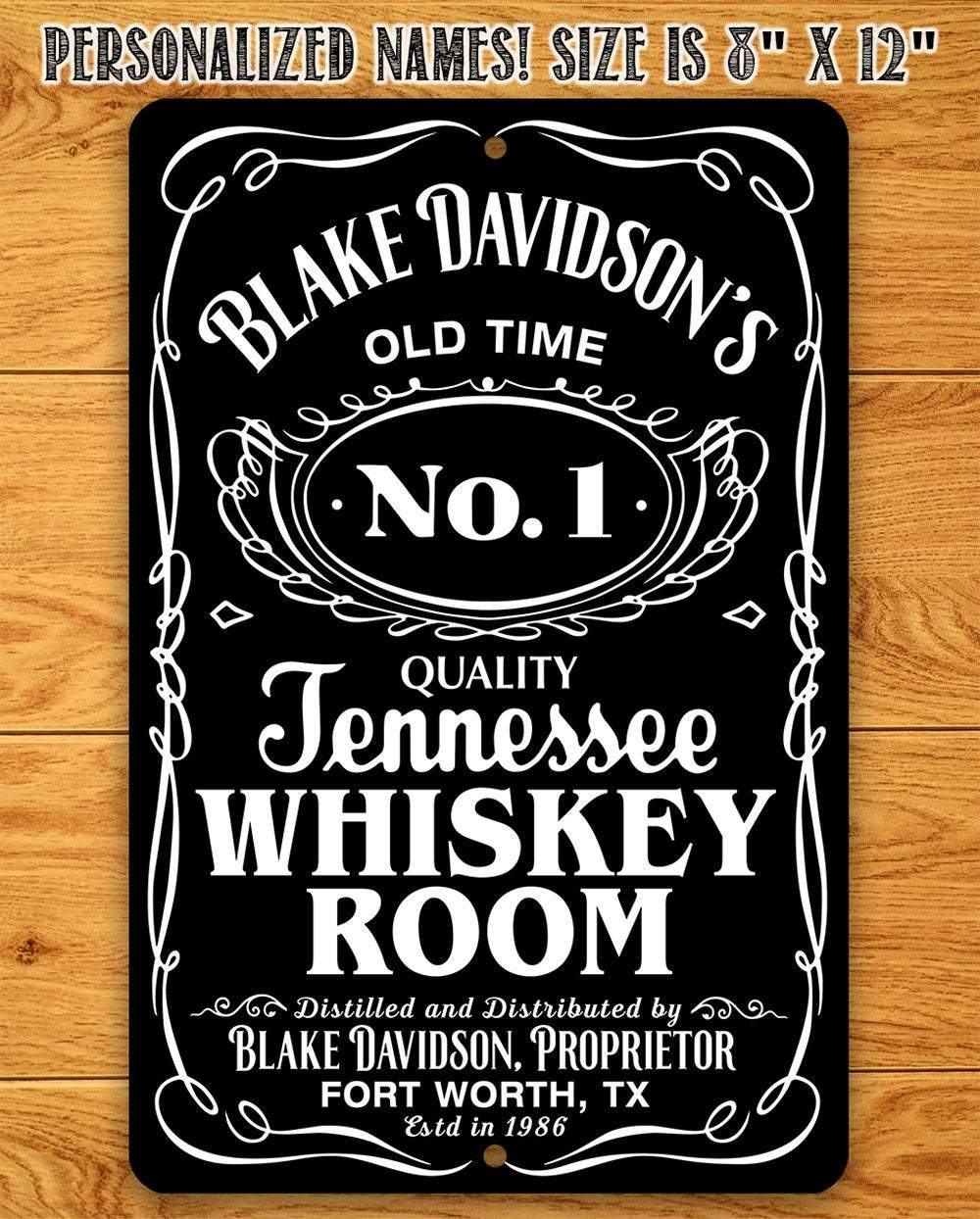 Personalized - Whiskey Room - Metal Sign | Lone Star Art.