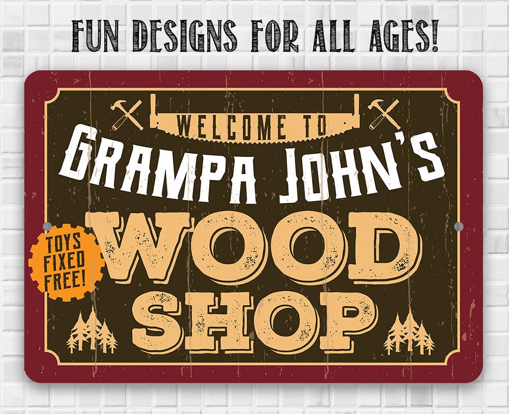 Personalized - Wood Shop - Metal Sign | Lone Star Art.
