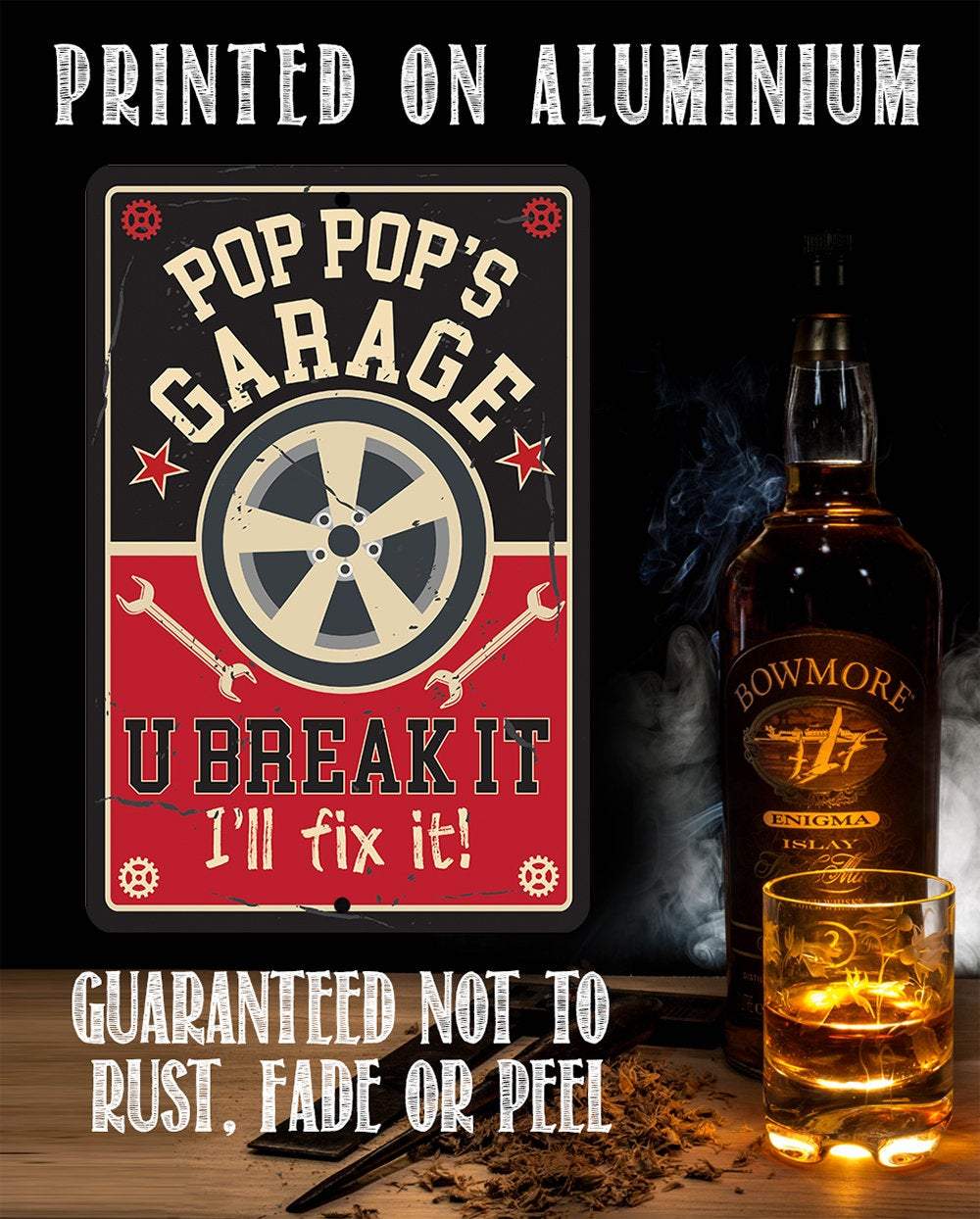 Pop Pop's Garage - Metal Sign | Lone Star Art.