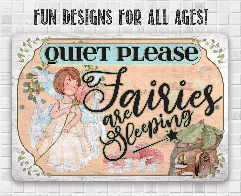 Quiet Please Fairies - Metal Sign | Lone Star Art.