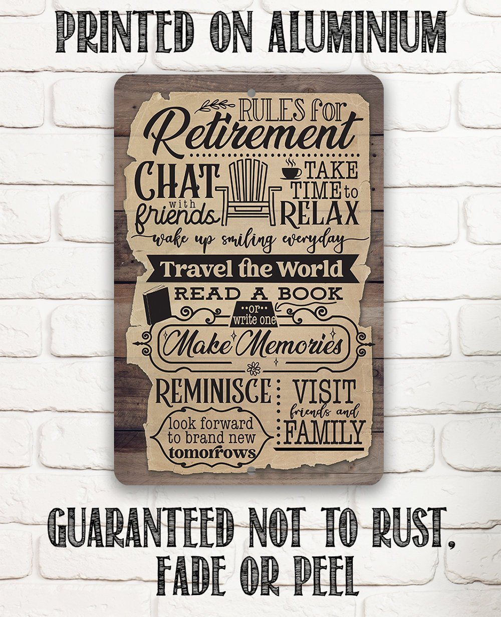 Retirement Rules - Metal Sign | Lone Star Art.