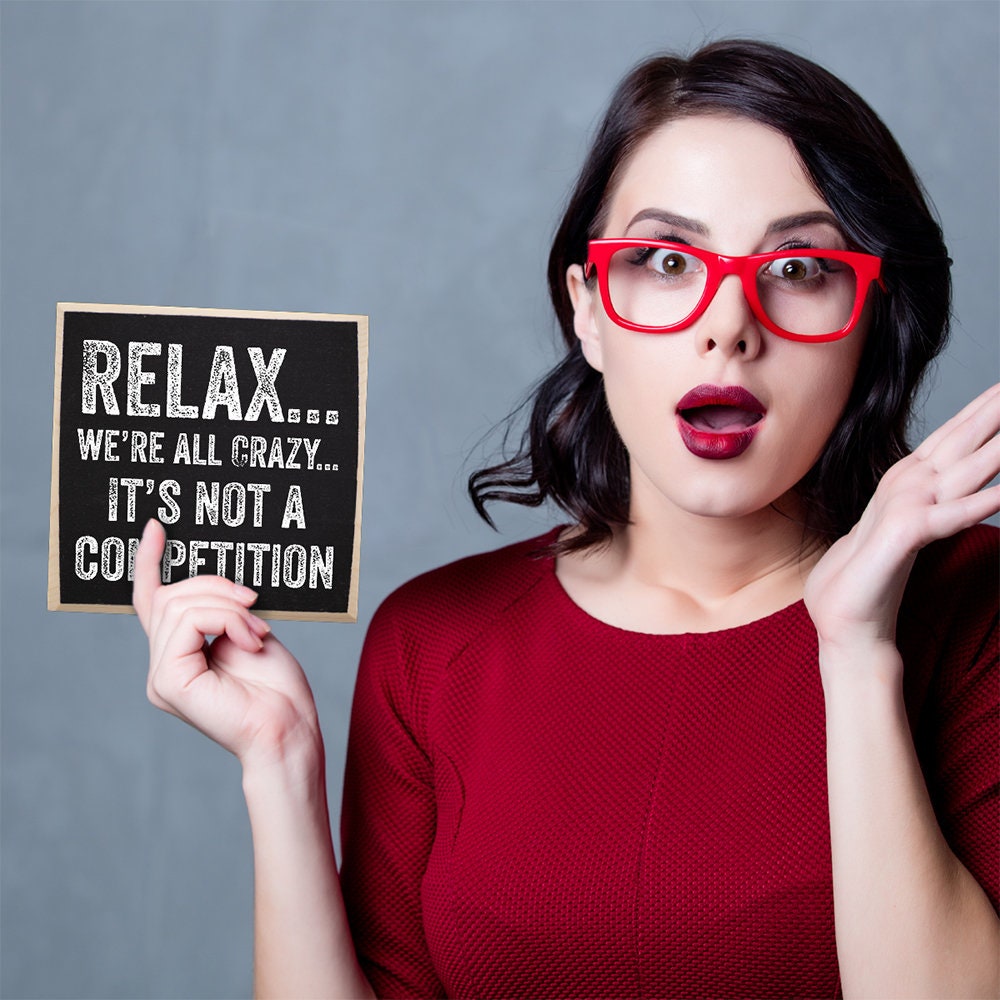 Rustic Wooden Sign - Relax We're All Crazy - Makes a Great Gift and Decor Lone Star Art