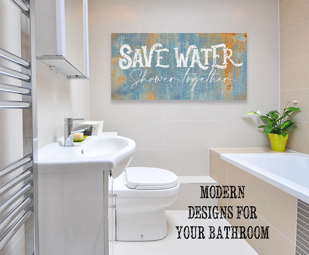 Save Water Shower Together - Canvas | Lone Star Art.