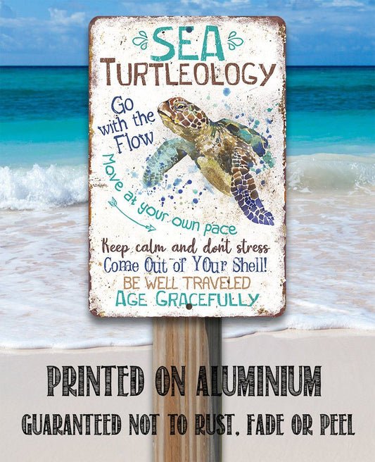 Sea Turtleology - Metal Sign | Lone Star Art.