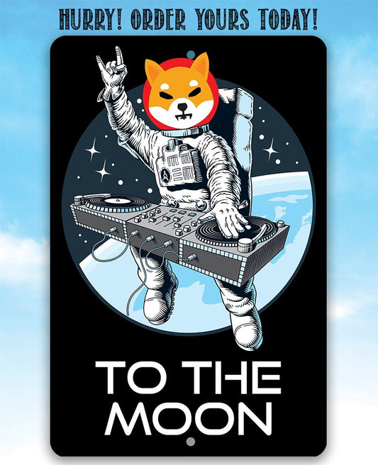 Shiba Inu to the Moon - Metal Sign | Lone Star Art.