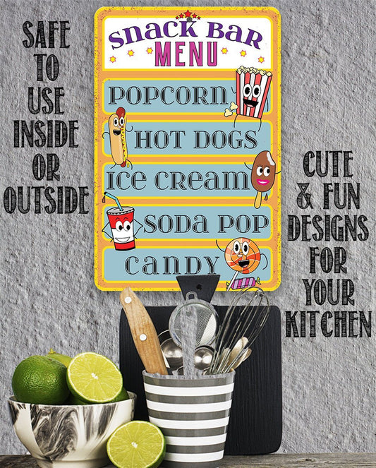 Snack Bar Menu - Metal Sign | Lone Star Art.