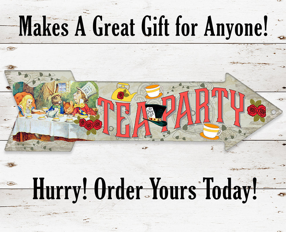 Tea Party - Directional Arrow - Metal Sign Metal Sign Lone Star Art