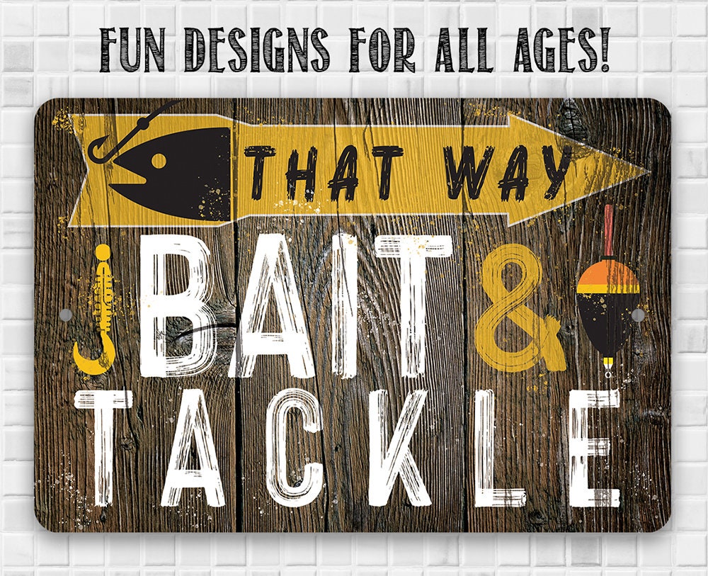 That Way, Bait & Tackle - Directional - Metal Sign Metal Sign Lone Star Art