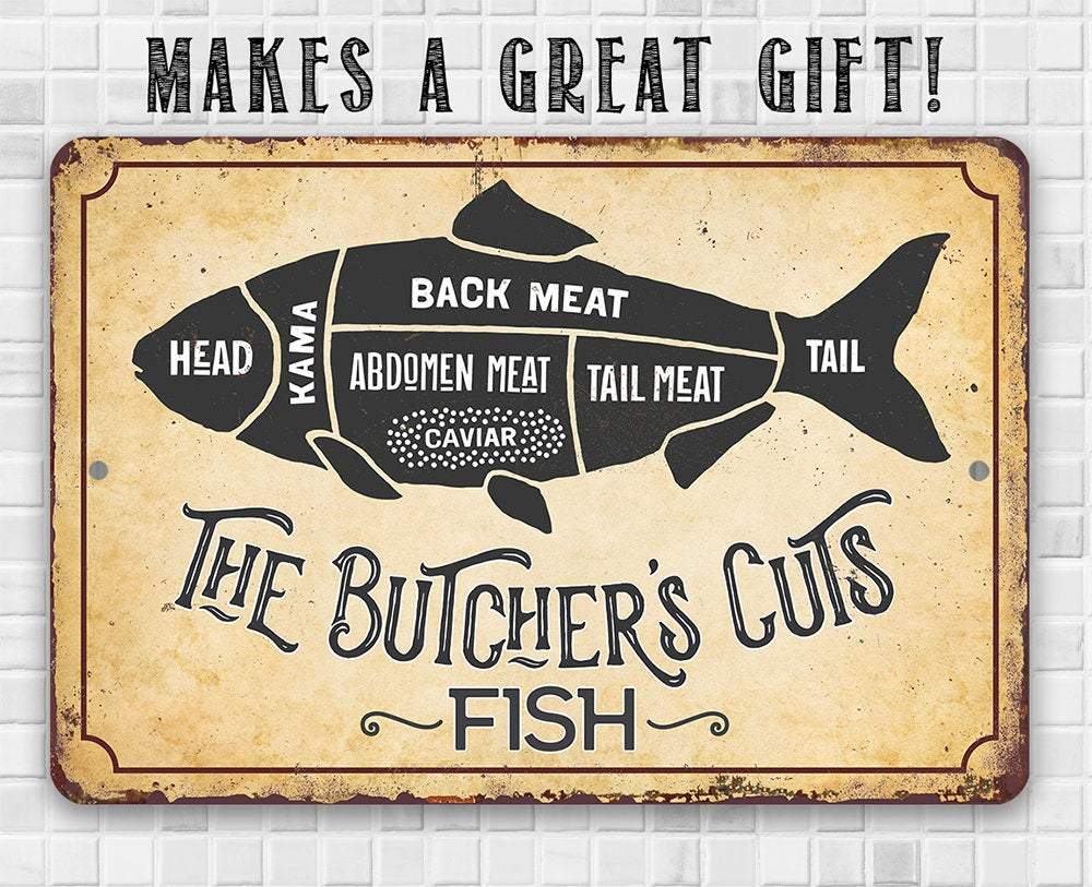 The Butcher's Cut FISH - Metal Sign | Lone Star Art.