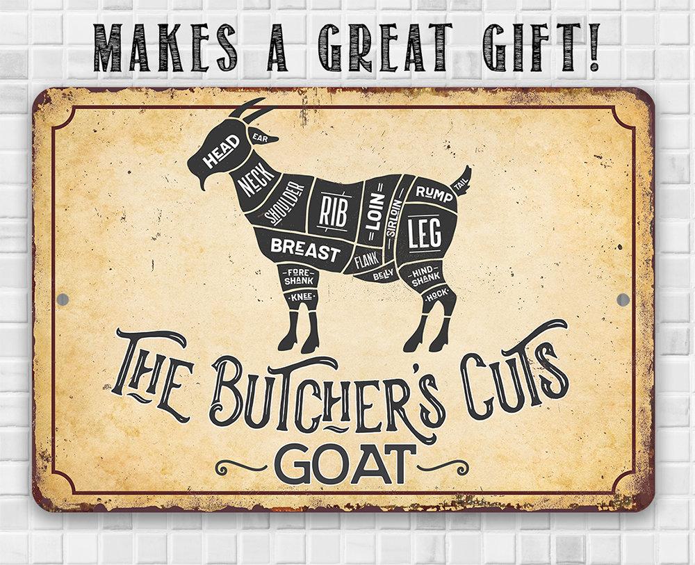 The Butcher's Cut GOAT - Metal Sign | Lone Star Art.