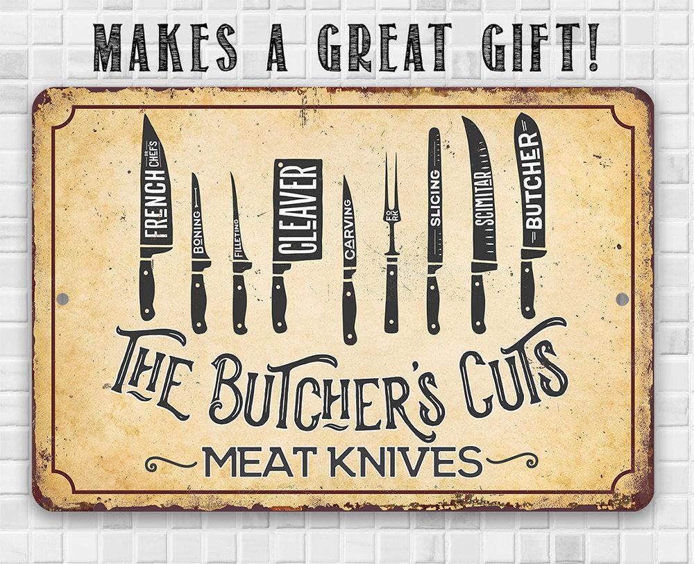 The Butcher's Cut KNIVES - Metal Sign | Lone Star Art.